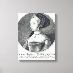 Anne Boleyn, etched by Wenceslaus Hollar, 1649 Canvas Print