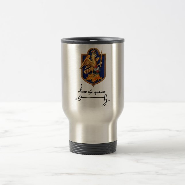 Anne Boleyn Signature & Coat of Arms Travel Mug (Center)