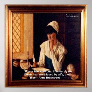 Anne Bradstreet "Loved By Wife" Love Quote Poster