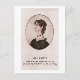 Anne Brontë portrait sepia Postcard