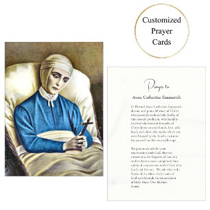 Anne Catherine Emmerich Catholic Prayer Card 
