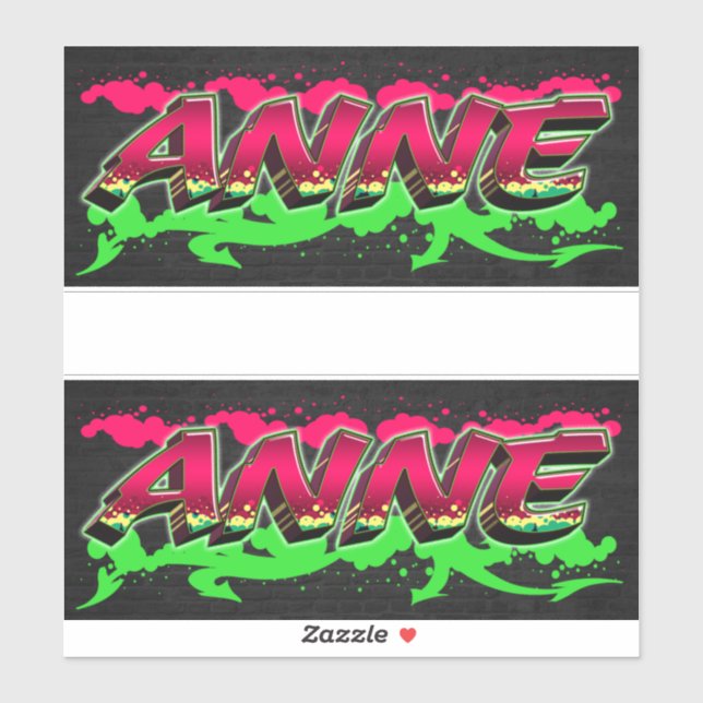 Anne First Name Graffiti Sticker (Sheet)