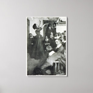 Anne Hutchinson Preaching in her House in Boston Canvas Print