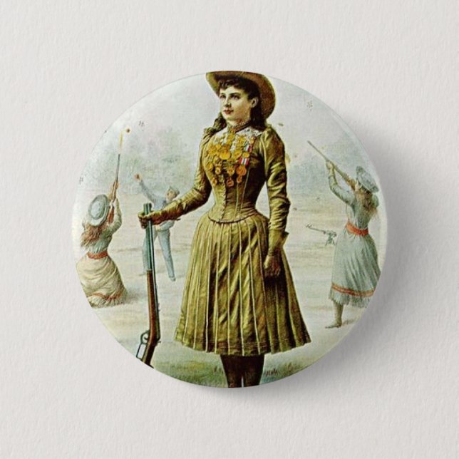 Anne Oakley 2 Inch Round Button (Front)