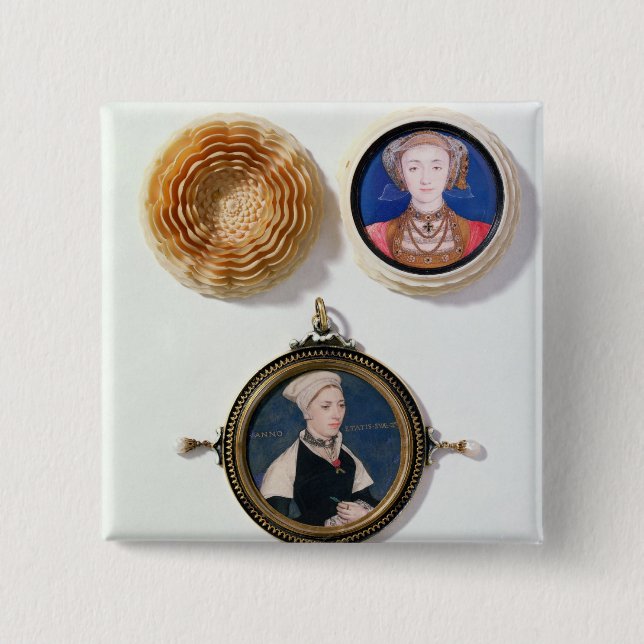 Anne of Cleves , 1539  and Jane Small 2 Inch Square Button (Front)