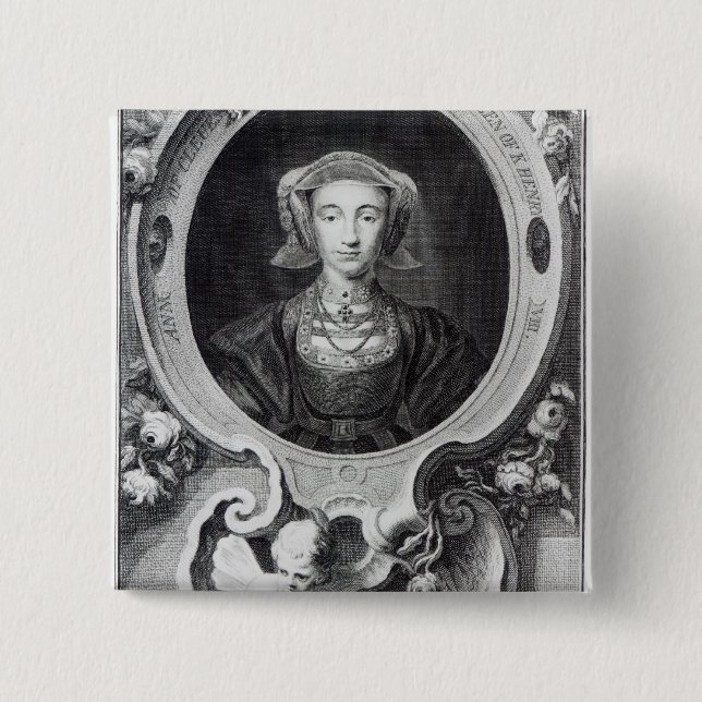 Anne of Cleves 2 Inch Square Button (Front)