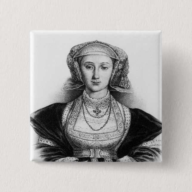 Anne of Cleves 2 Inch Square Button (Front)