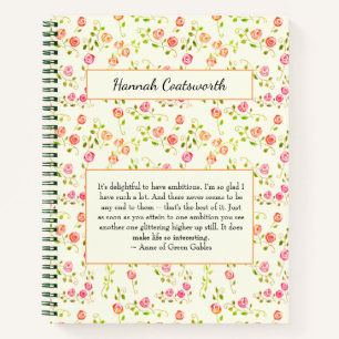 Anne of Green Gables Cottagecore Personalized Boho Notebook