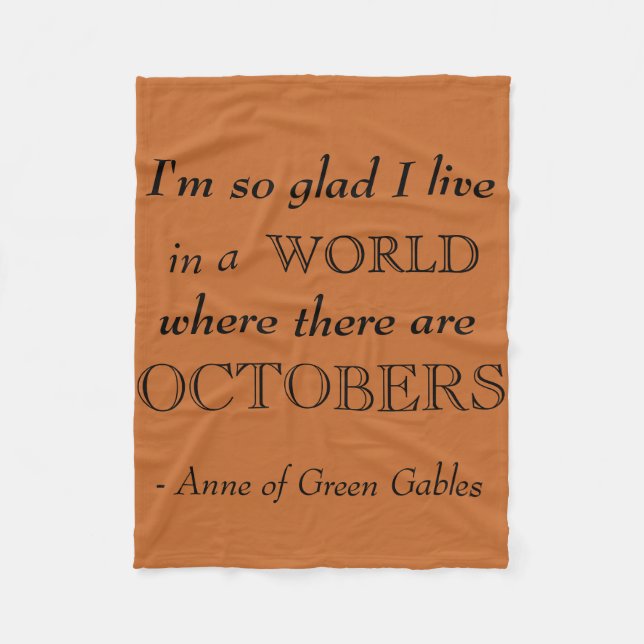 Anne of Green Gables Fall Fleece Blanket (Front)