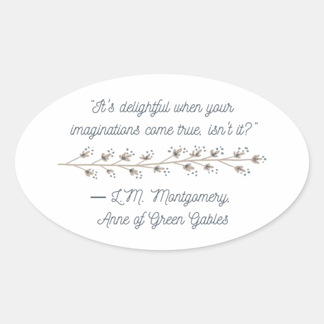 Anne of Green Gables Inspired Oval Sticker (Front)