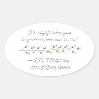 Anne of Green Gables Inspired Oval Sticker