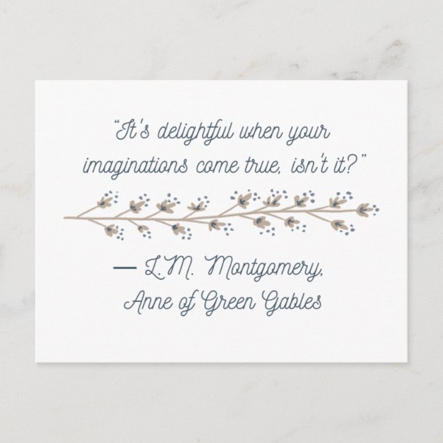 Anne of Green Gables Inspired Postcard (Front)