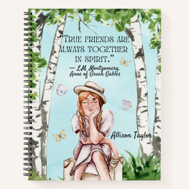 Anne of Green Gables Nom personnalisé Carnet spira (Devant)