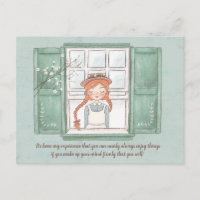 Anne of Green Gables Profitez des choses Carte pos