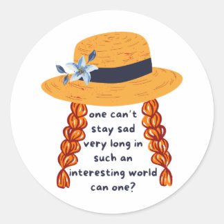 Anne Of Green Gables Shirley Book Quote Classic Round Sticker