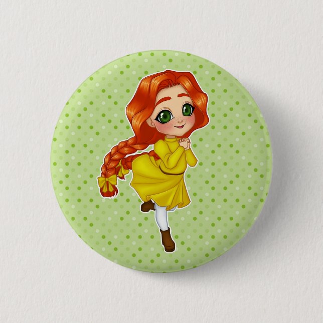 Anne Shirley (Anne of Green Gables) Button (Front)
