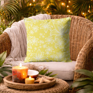 Anne 💛 Soft Yellow Floral Throw Pillow