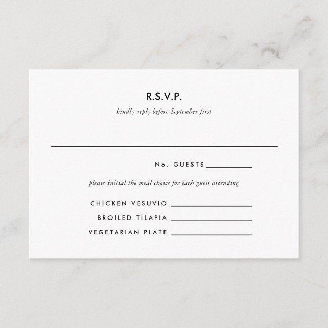Anneaux d'argent moderne Mariage RSVP Carte de rép (Devant)