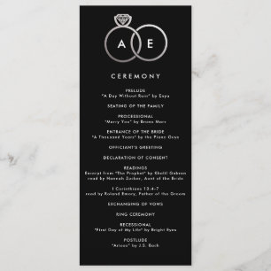 Anneaux d'argent moderne Programme de mariage pers