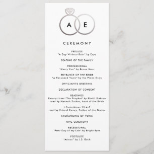 Anneaux d'argent moderne Programme de mariage pers