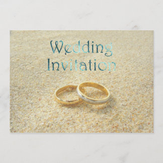 Anneaux de mariage de plage Invitation de mariage
