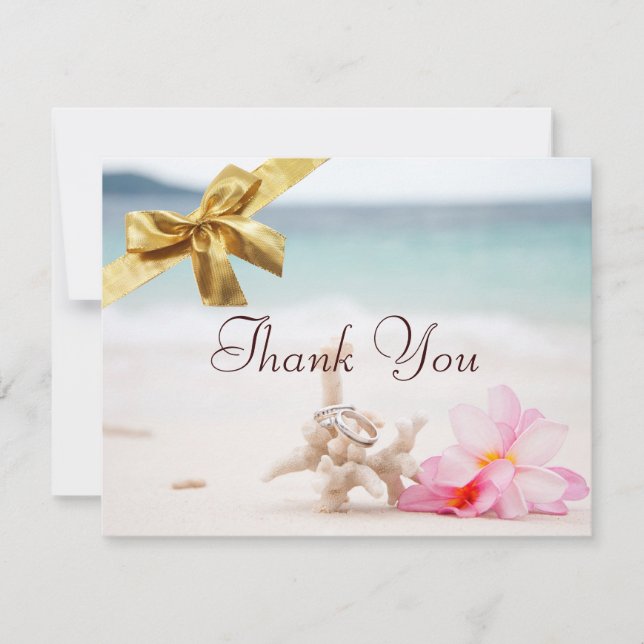 Anneaux de mariage sur le Merci Card2 de plage (Devant)