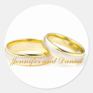 Anneaux d'or Mariée Groom Mariage Faveur Stickers