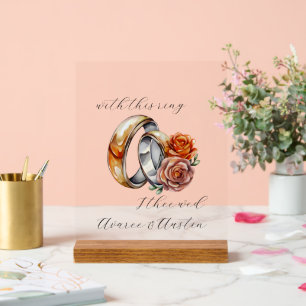 Anneaux et fleurs mariages