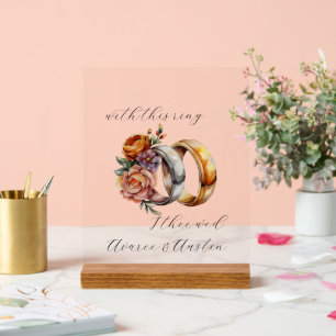 Anneaux et fleurs mariages