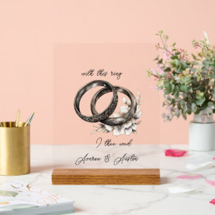 Anneaux et fleurs mariages