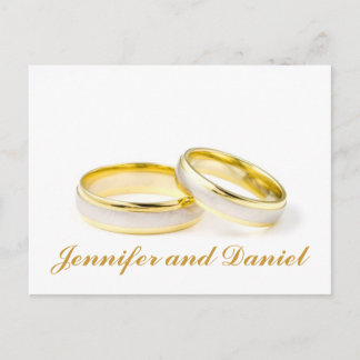 Anneaux Mariage d'or Enregistrer la date Cartes po