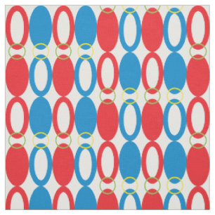 Anneaux tissu bleu et rouge de