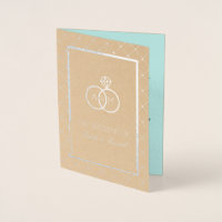 Anneaux verrouillés - Faire-part de mariage pliée