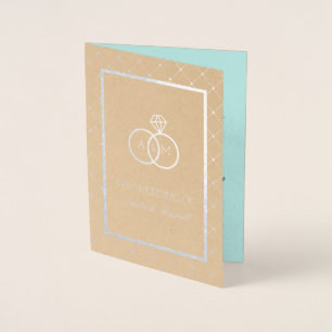 Anneaux verrouillés - Faire-part de mariage pliée