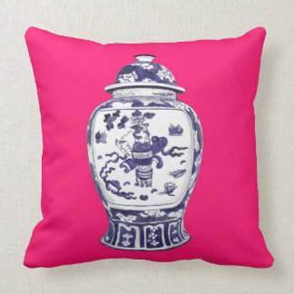 ANNECHOVIE GINGER JAR ON FUSCHIA PILLOW