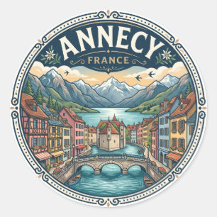 Annecy France Classic Round Sticker