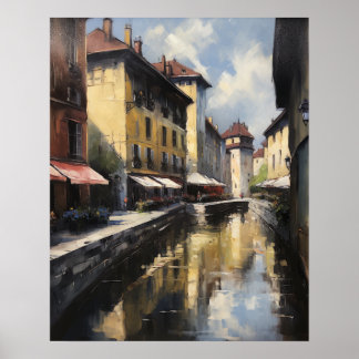 Annecy France Landscape Art Print Poster