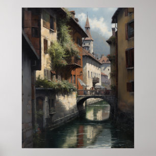 Annecy France Landscape Art Print Poster