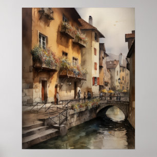 Annecy France Landscape Art Print Poster