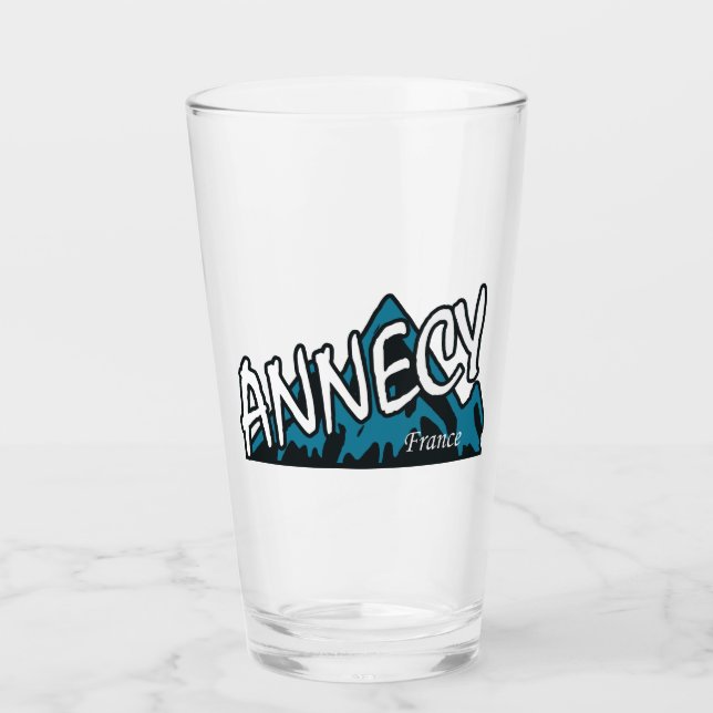 Annecy France Mountains Glass (Front)