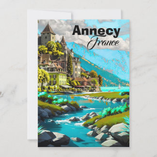 Annecy France Travel Postcard, Annecy Postcard, An Invitation