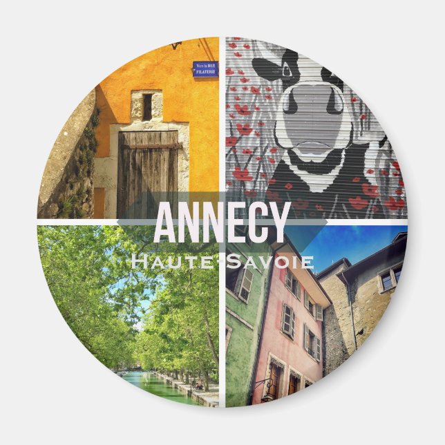 Annecy, Haute-Savoie Round Magnet (Front)