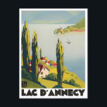 Annecy lake France vintage travel Postcard<br><div class="desc">Annecy lake France vintage travel Postcard</div>