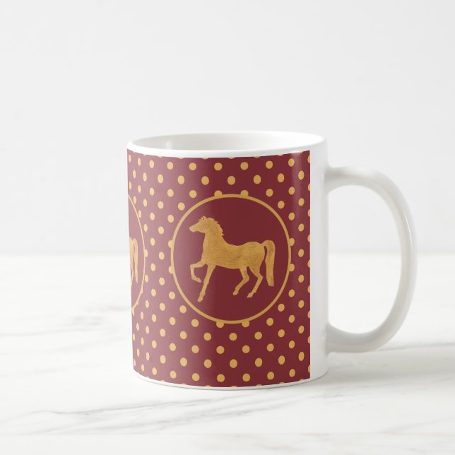 Année chic de la tasse de café de point de polka (Droite)