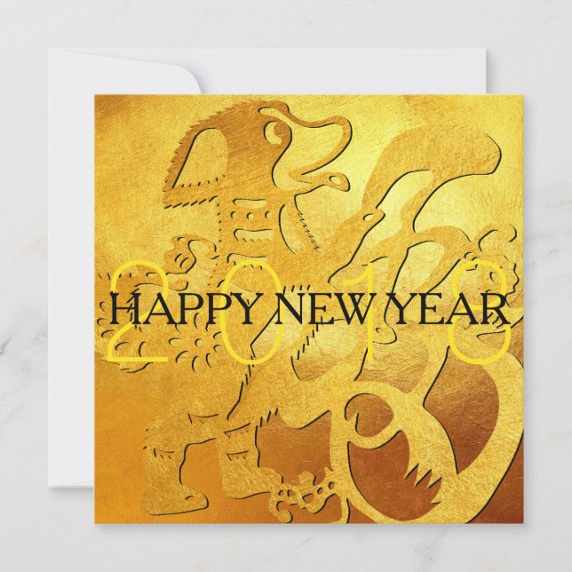Année Chien d'or Papercut chinois 2018 Invitation (Devant)