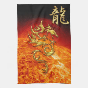 Année chinoise de la serviette asiatique de drago