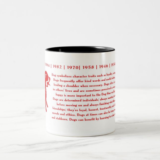 ANNÉE CHINOISE DE ZODIAQUE DE LA TASSE DE CHIEN (Centre)