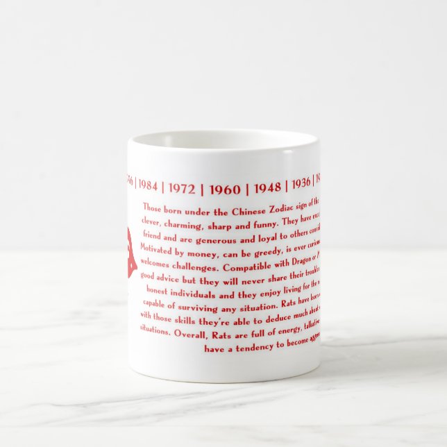 ANNÉE CHINOISE DE ZODIAQUE DE LA TASSE DE RAT (Centre)