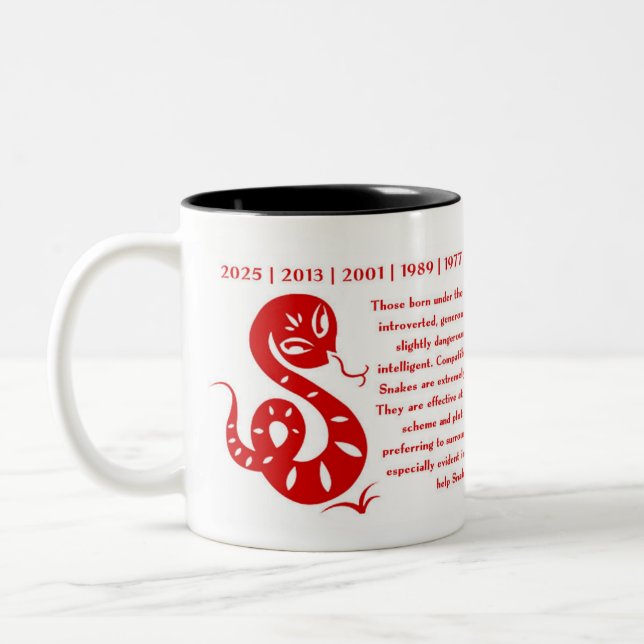 ANNÉE CHINOISE DE ZODIAQUE DE LA TASSE DE SERPENT (Gauche)