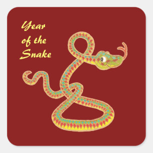 Année chinoise des autocollants de serpent